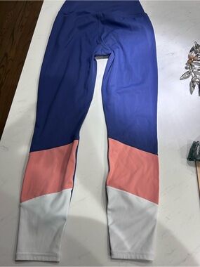 Z Supply Colorblock Leggings in Blue, Coral & White